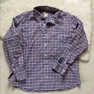 L.L. Bean Men's Purple Plaid Button Down Shirt